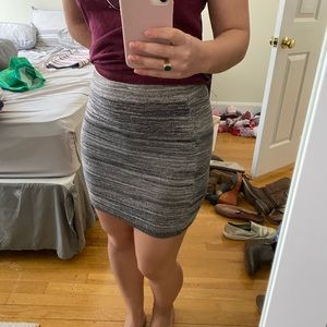 Stretchy, knit, tight, black, tan Loft skirt size0